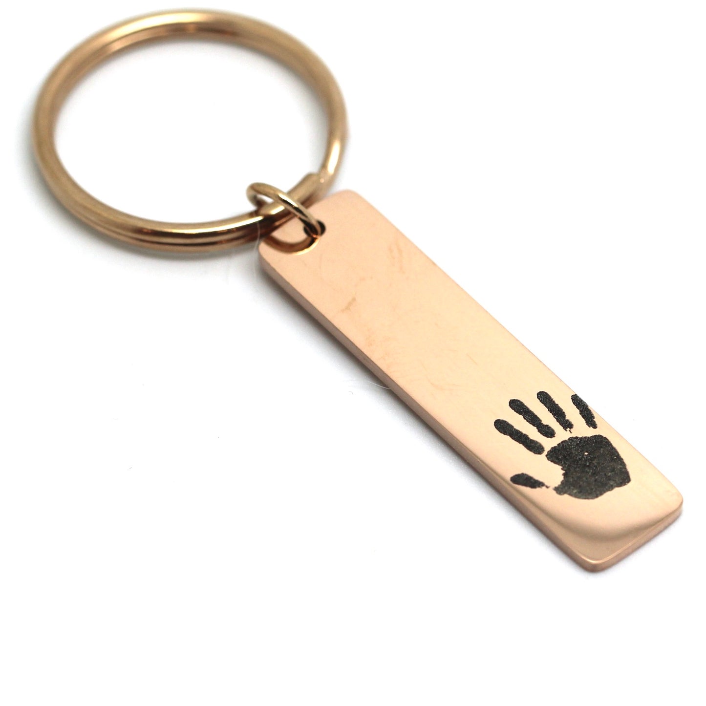 Custom Engraved Keychain - Engraved with actual Paw, Nose, Handwriting, Handprint or Fingerprint