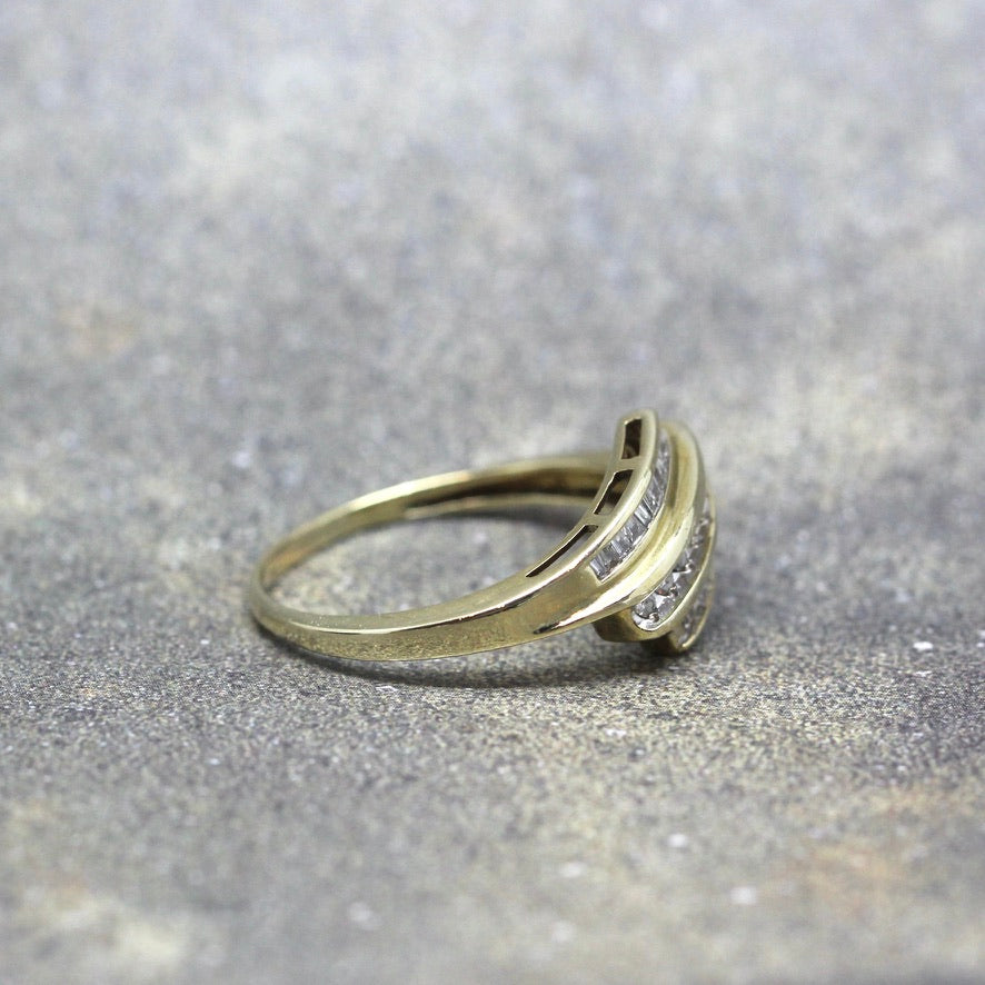 Channel Set Diamond Ring - 10K Yellow Gold Vintage Jewellery