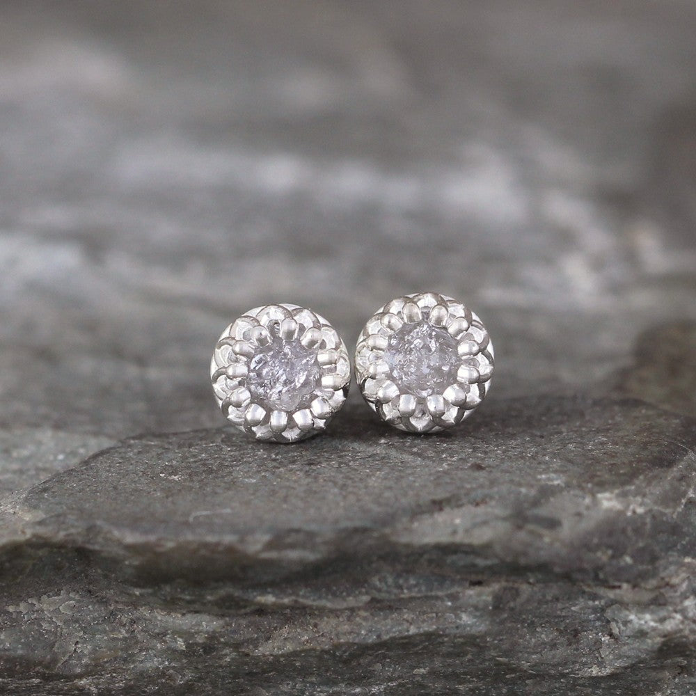 Sterling top silver diamond earrings