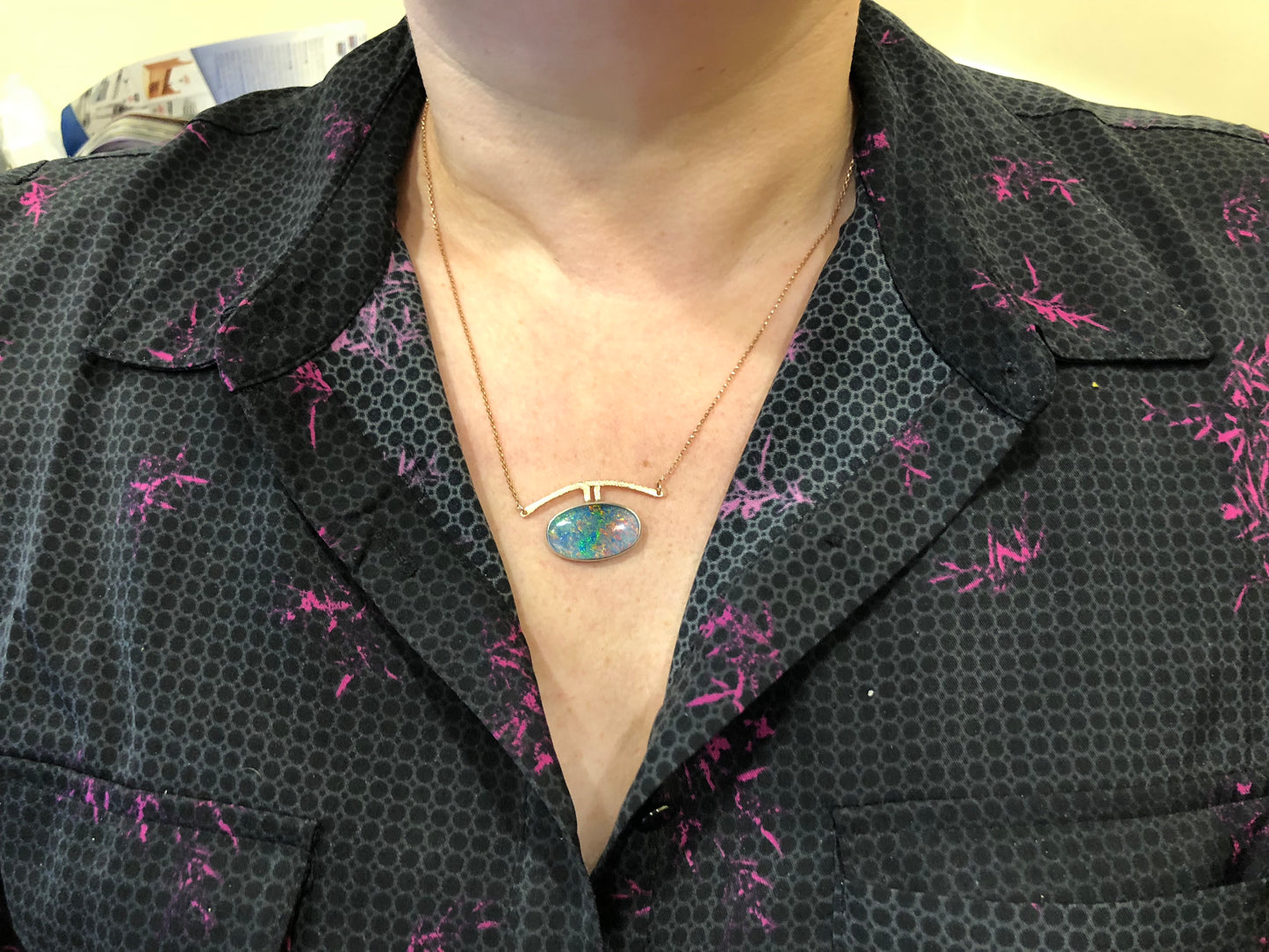 Opal & Rose Gold Statement Necklace