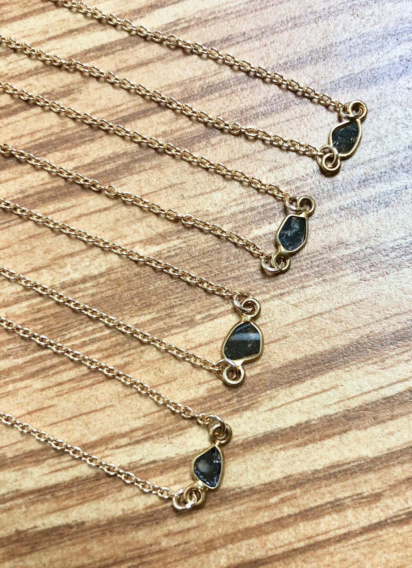 Diamond Slice Pendant - Black Diamond Necklace