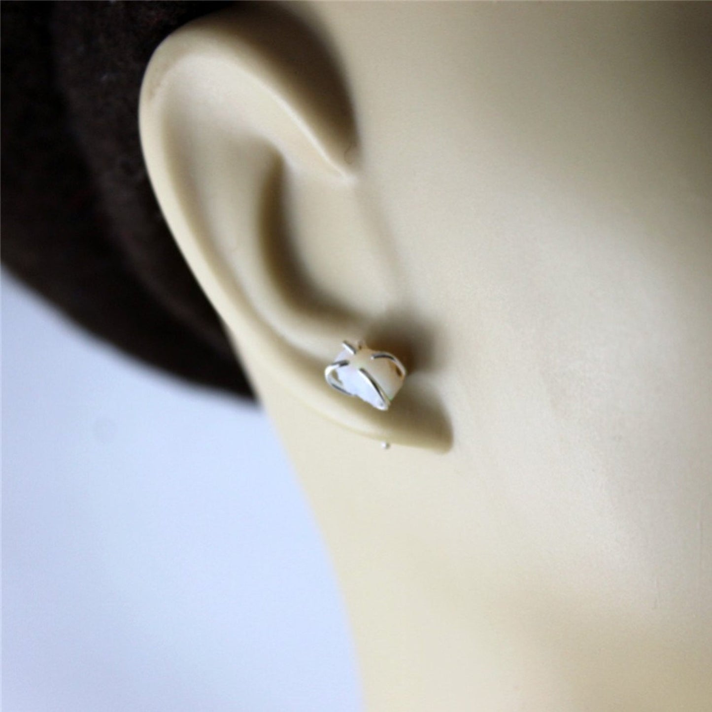 Opal Earrings - Raw Uncut Rough Opal Gemstone Earrings - Natural Gemstone