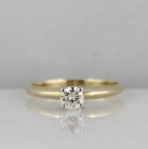 1/4 Carat Diamond Solitaire Ring in 14K Yellow Gold