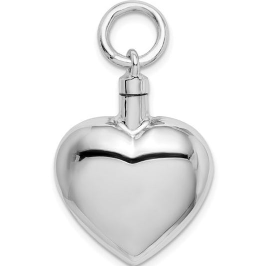 Sterling Silver Heart Ash Holder - Memorial Pendant