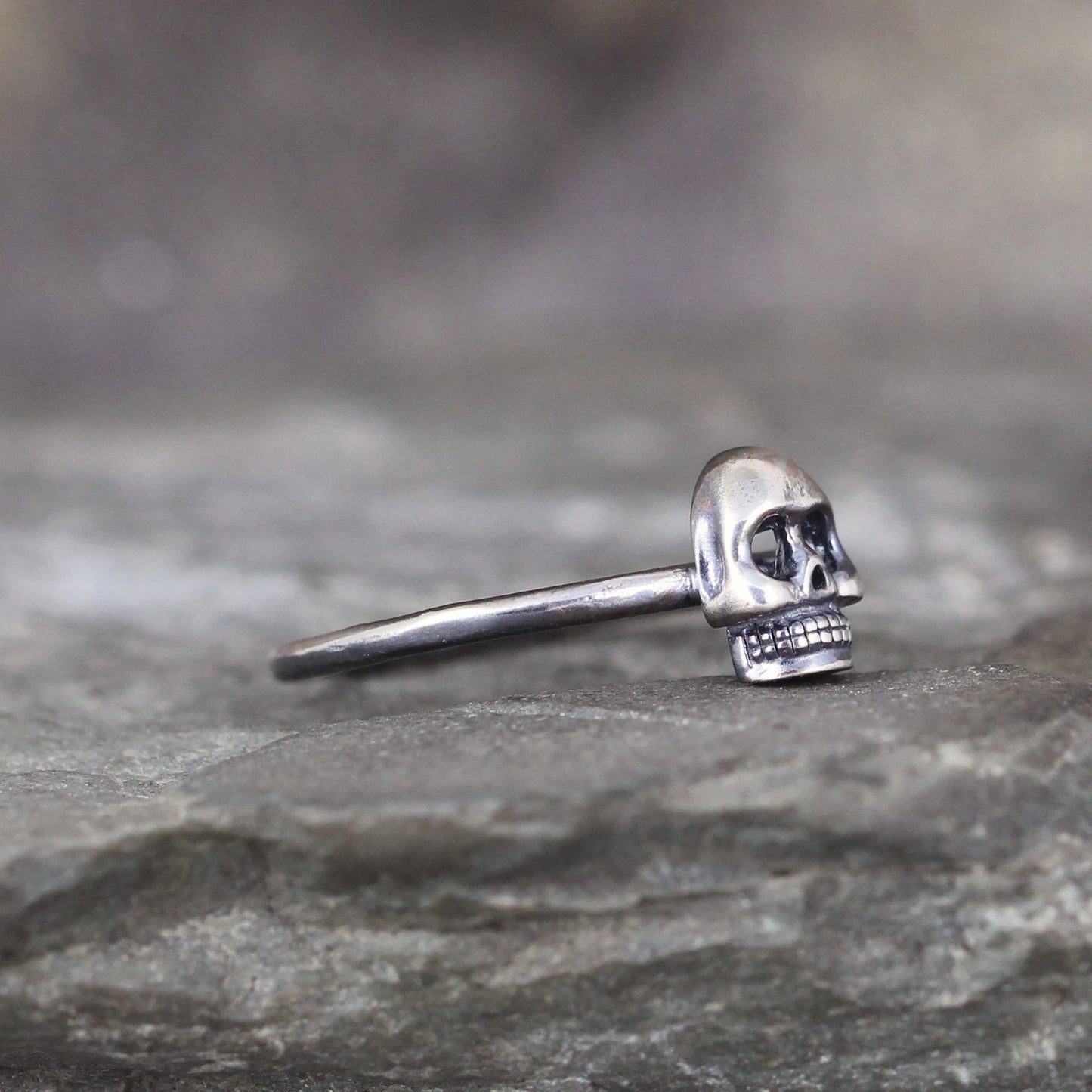 Itty Bitty Skull Ring - Tiny Skull Ring - Stacking Rings - Goth, Minimalist, Minimal, Rustic, Taxidermy Stacking Ring