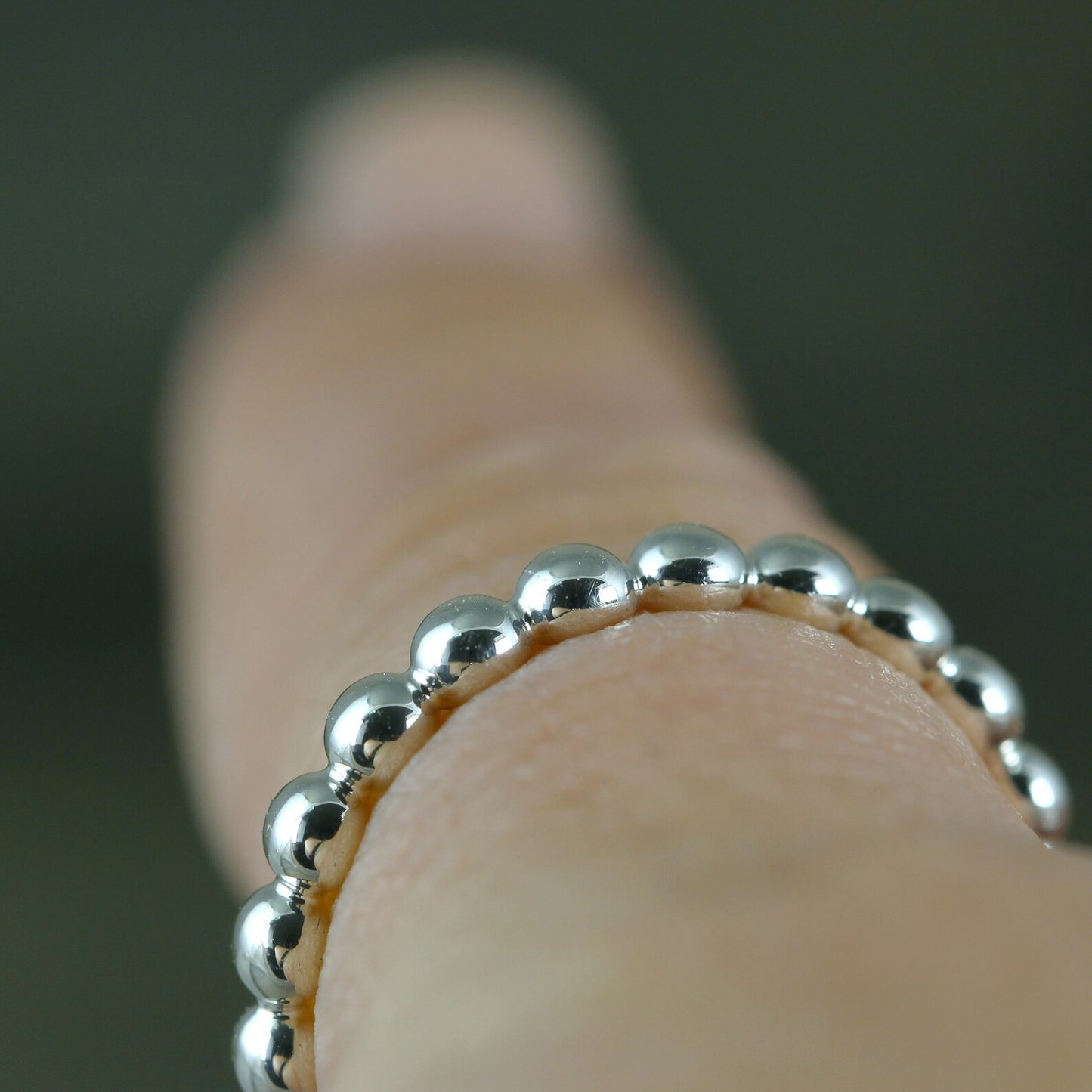 Bead Ring - Sterling Silver Stacking Ring - Modern Wedding Band