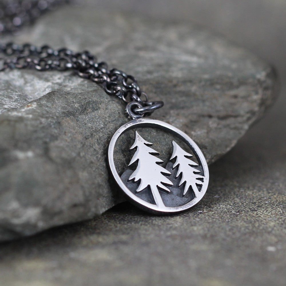 Pine Tree Pendant -  Hiking and Outdoor  - Camping and Nature