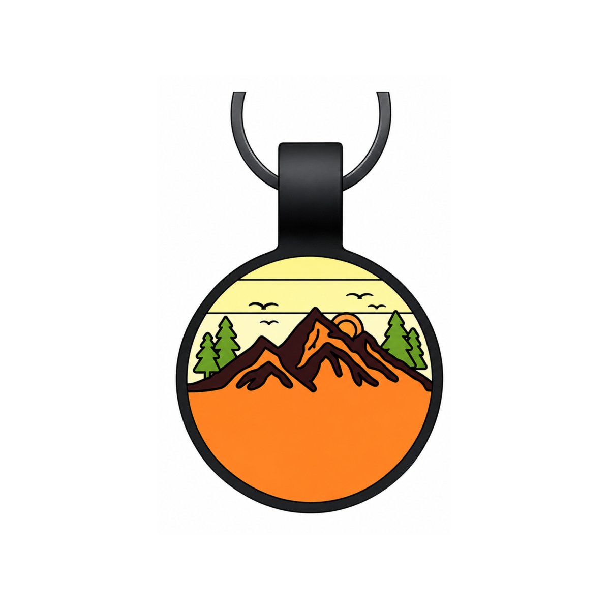 Mountain Life Collection - Silicone Pet ID Tags - Round Shape Silent Pet Tags