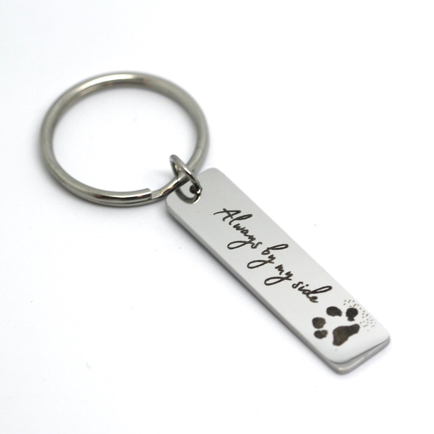 Custom Engraved Keychain - Engraved with actual Paw, Nose, Handwriting, Handprint or Fingerprint