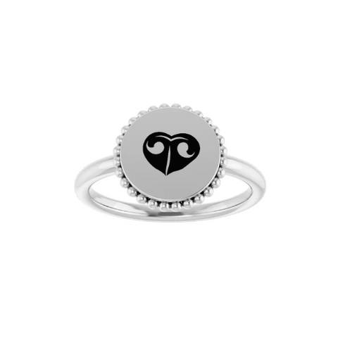 Pet Nose Print Ring engraved with your Pet's Actual Nose Print - Your choice of Sterling Silver, 14K Rose, 14K White or 14K Yellow Gold