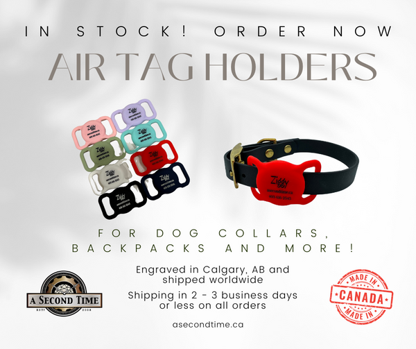 Silicone Air Tag holders for dog collars, backpacks and more!