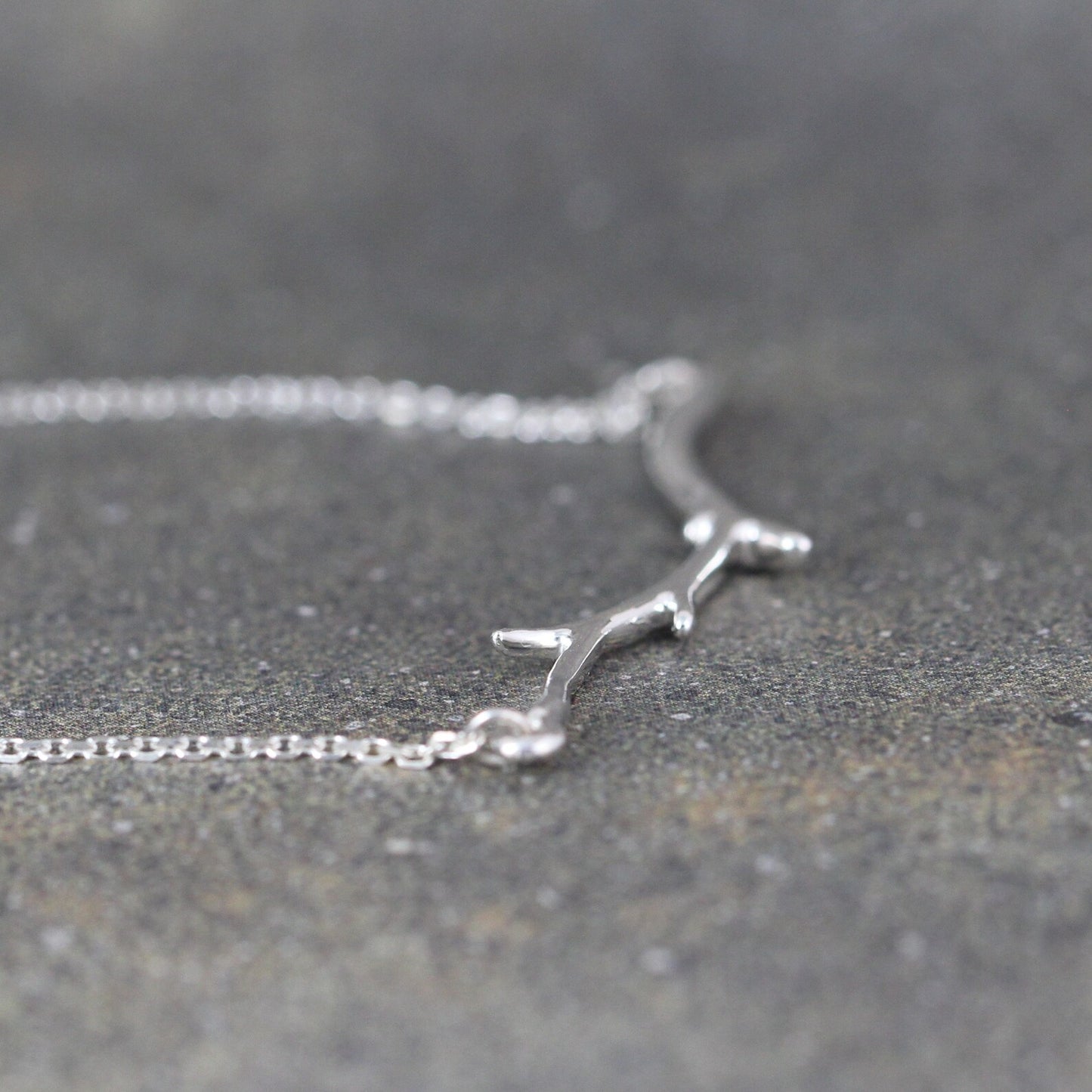 Tree Branch Bar style Necklace- Sterling Silver