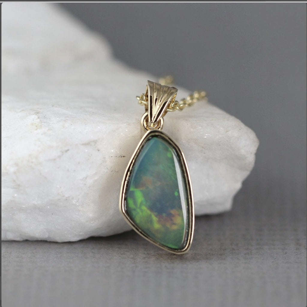 14K Boulder Opal Pendant