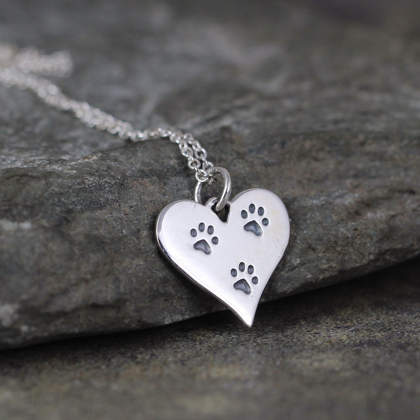 Paw Print Heart Pendant