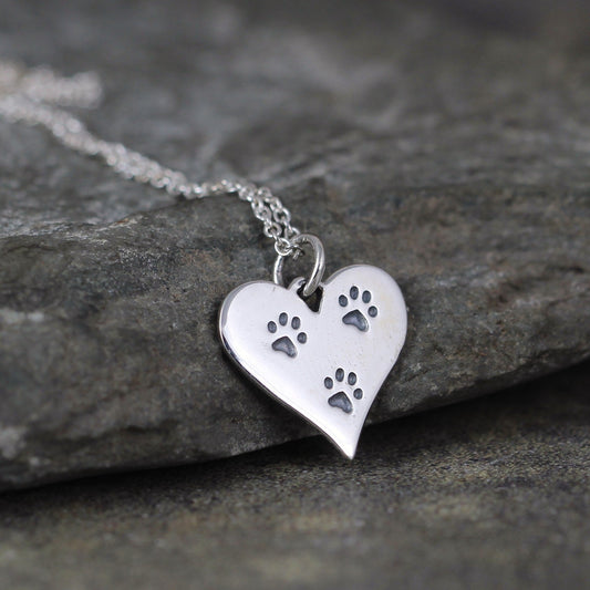Paw Print Heart Pendant