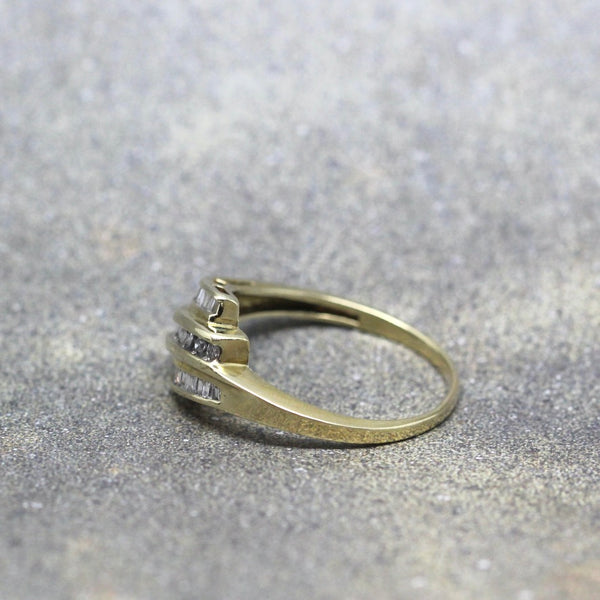 Channel Set Diamond Ring - 10K Yellow Gold Vintage Jewellery