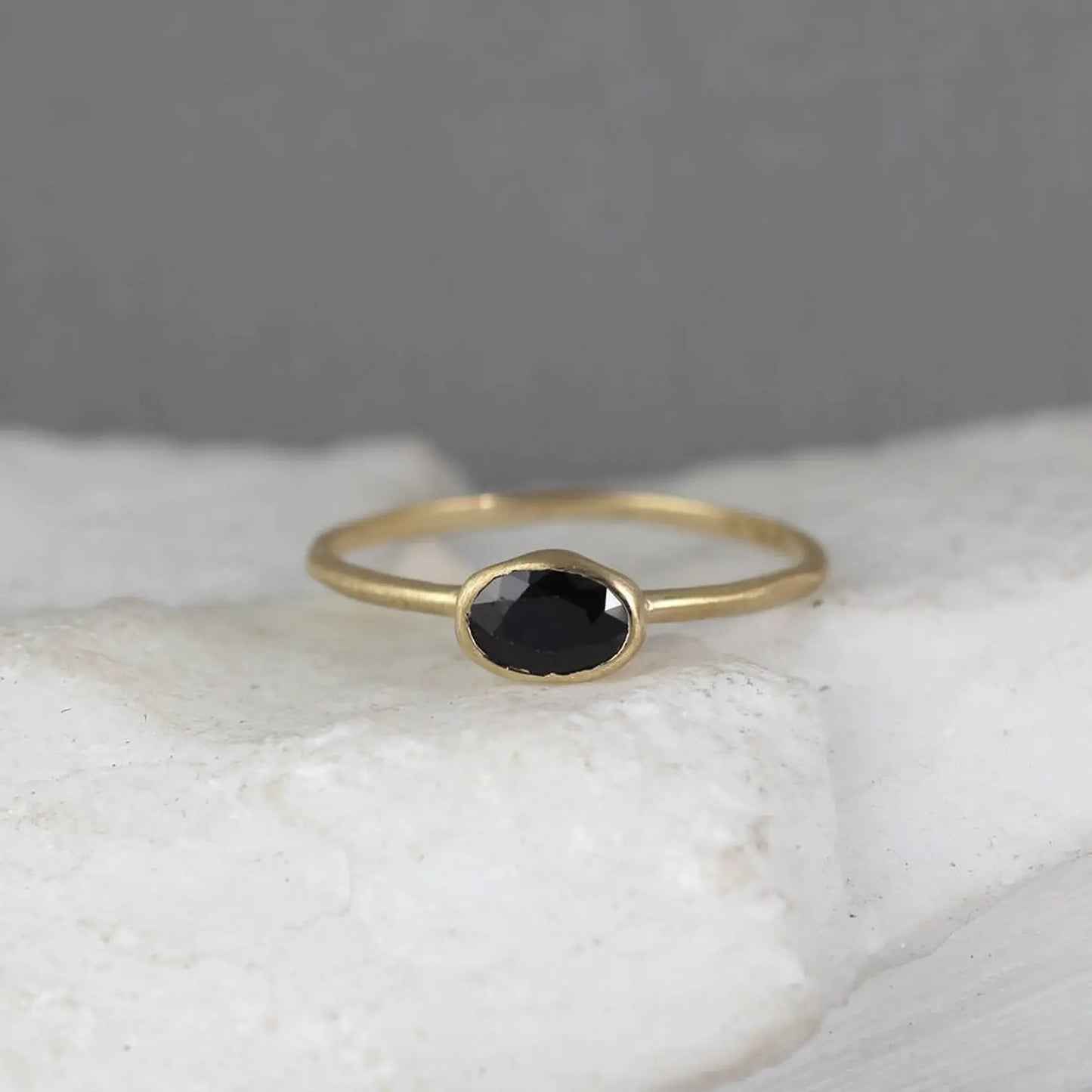 Gemstone Stacking Ring - 14K Yellow Gold - Ruby, Sapphire or Emerald