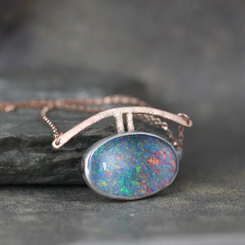 Opal & Rose Gold Statement Necklace