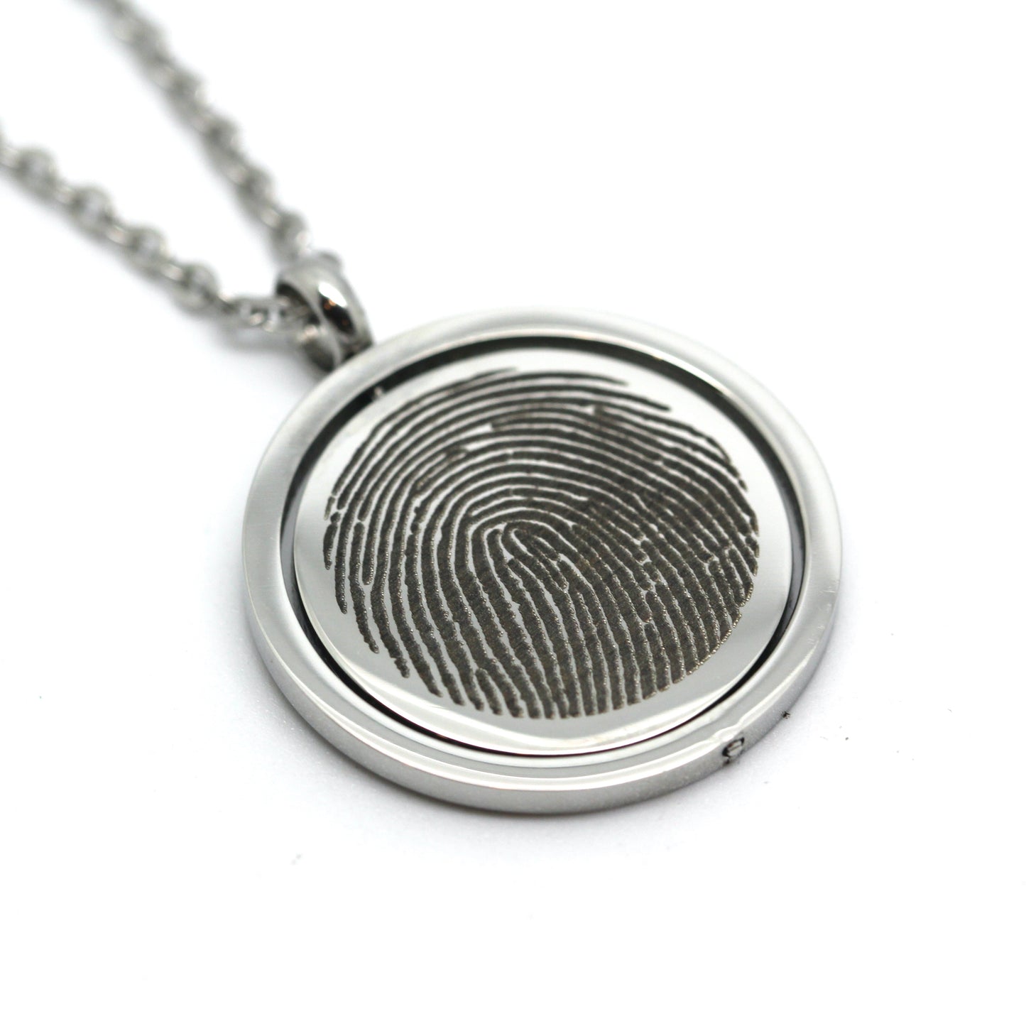 Custom Engraved Reversible Pendant - Engraved with actual Paw, Nose, Handwriting or Fingerprint