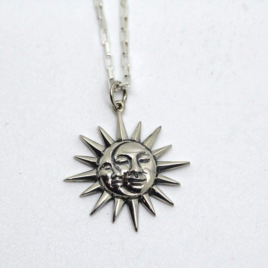 Sun and Moon Sterling Silver Necklace