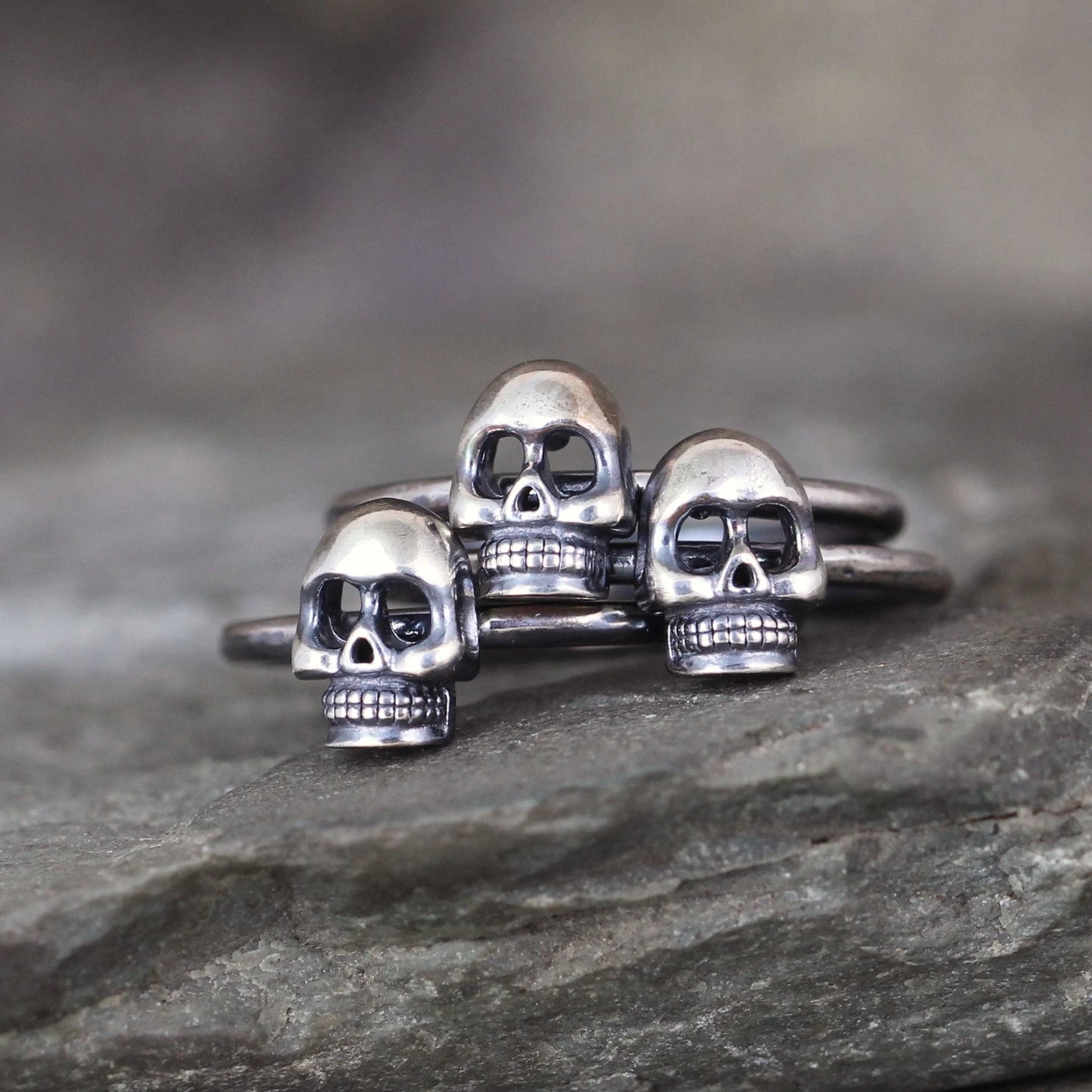 Itty Bitty Skull Ring - Tiny Skull Ring - Stacking Rings - Goth, Minimalist, Minimal, Rustic, Taxidermy Stacking Ring