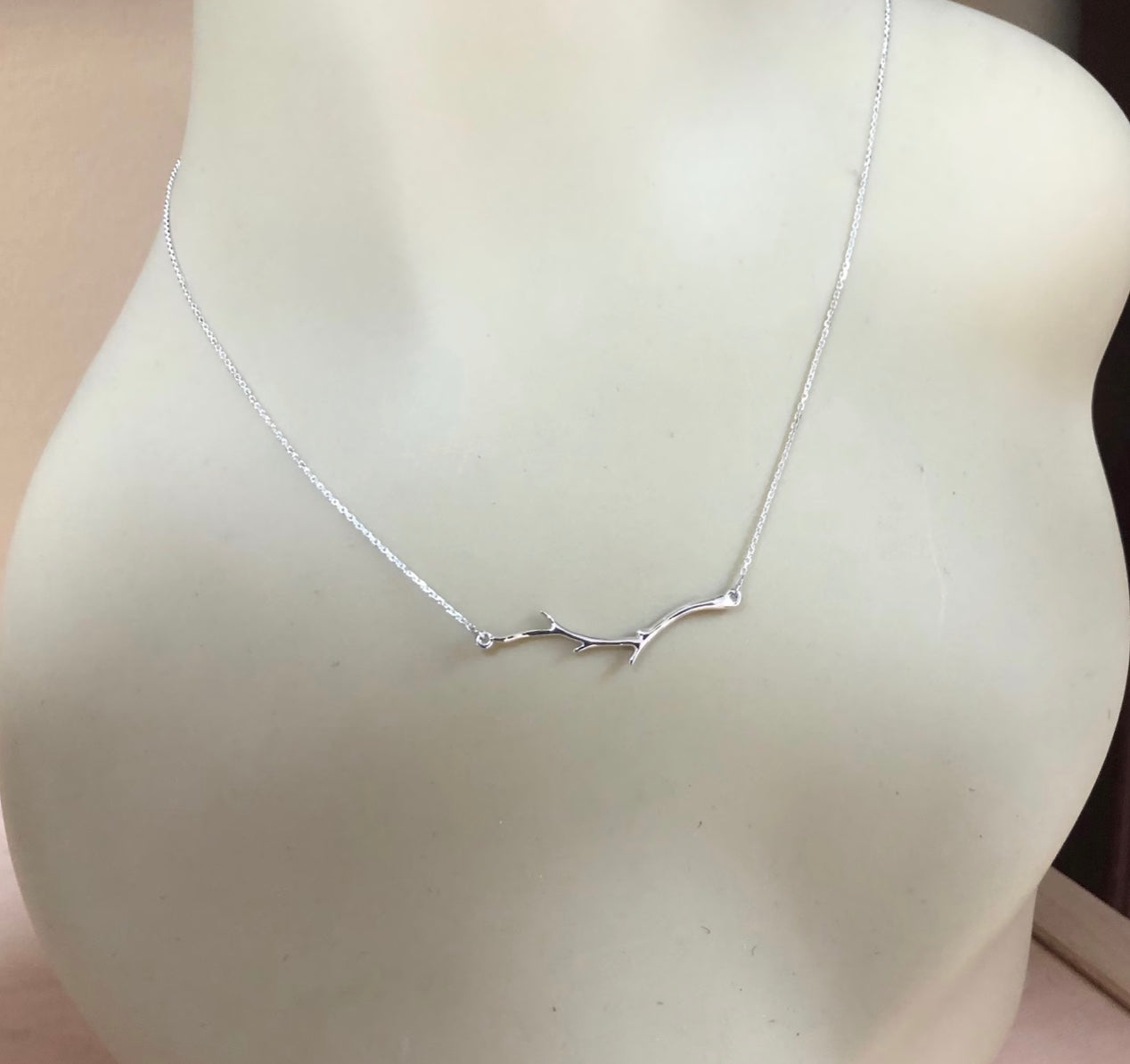 Tree Branch Bar style Necklace- Sterling Silver