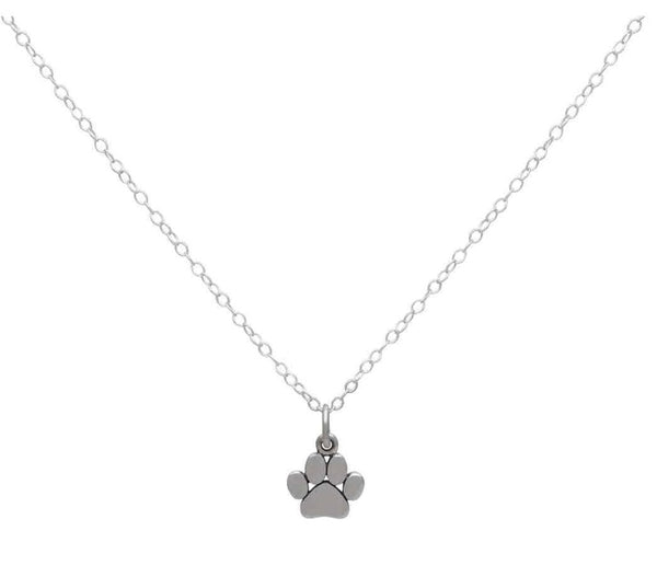 Paw Print Sterling Silver Pendant and Chain