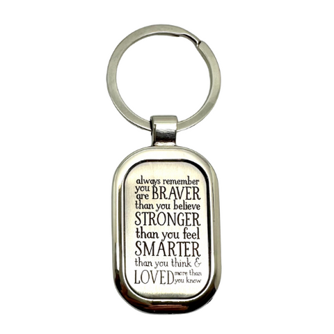 Inspiring Quote Stainless Steel Keychain - Laser Engraved