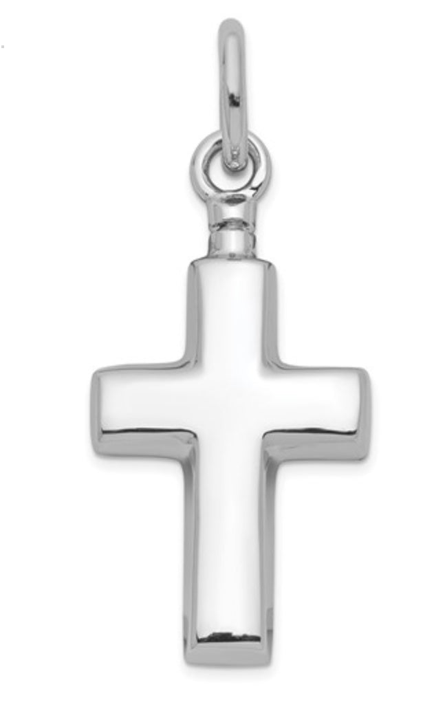 Sterling Silver Cross Ash Holder - Memorial Pendant