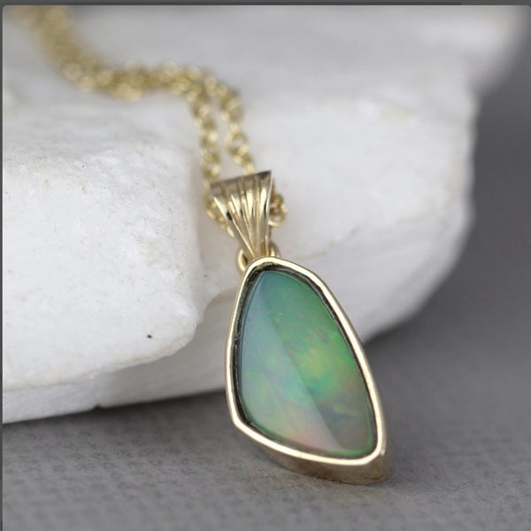 14K Boulder Opal Pendant