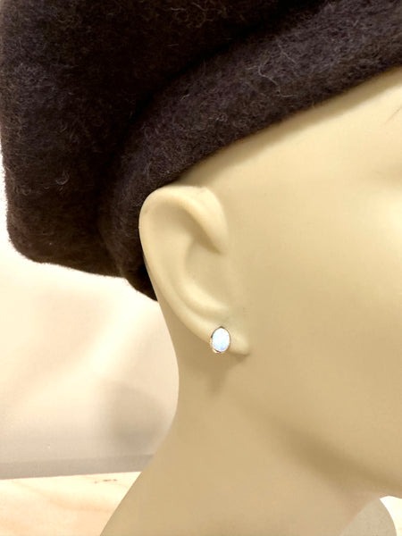 Opal Stud Earrings with Secure Protektor Backs
