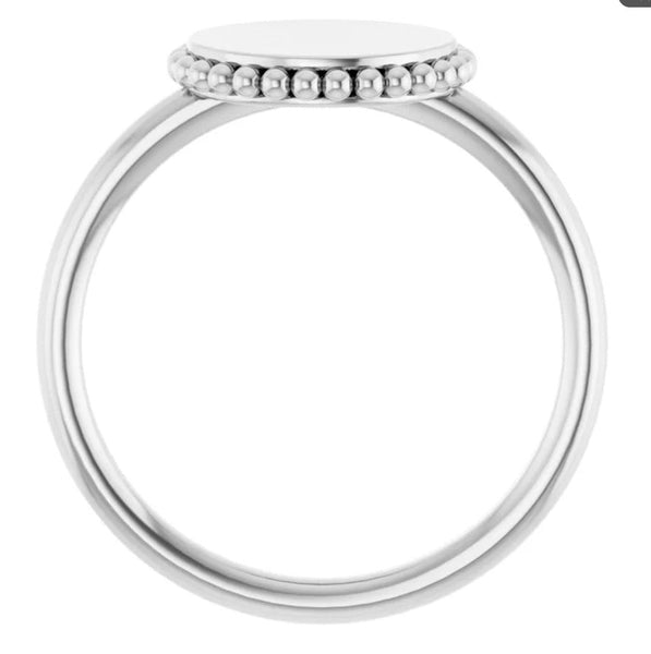Pet Nose Print Ring engraved with your Pet's Actual Nose Print - Your choice of Sterling Silver, 14K Rose, 14K White or 14K Yellow Gold