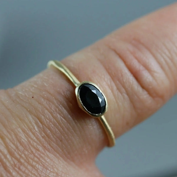 Gemstone Stacking Ring - 14K Yellow Gold - Ruby, Sapphire or Emerald