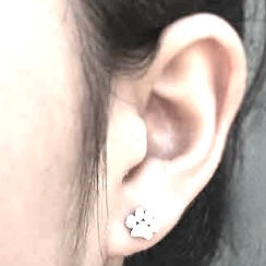 Paw Print Sterling Silver Stud Earrings