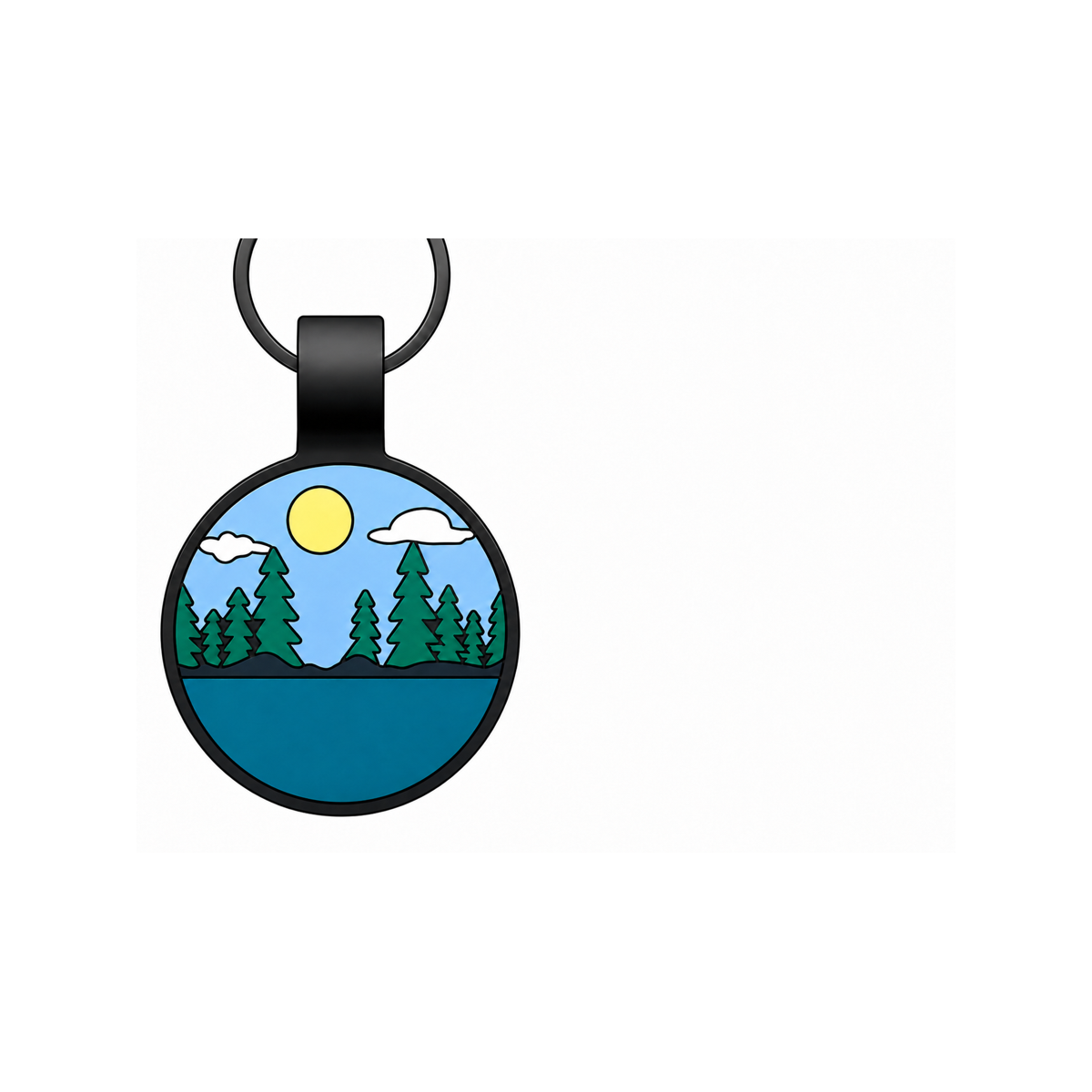 Mountain Life Collection - Silicone Pet ID Tags - Round Shape Silent Pet Tags