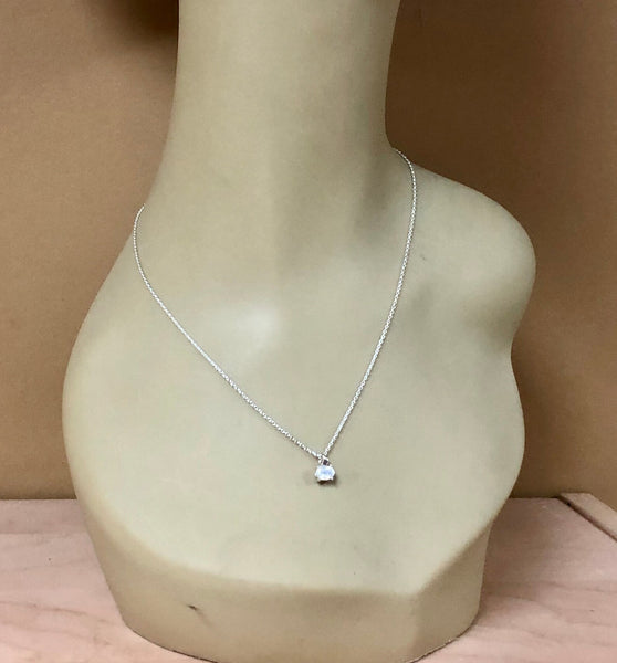 June Birthstone Necklace - Moonstone Pendant - Genuine Moonstone - Rainbow Gemstone