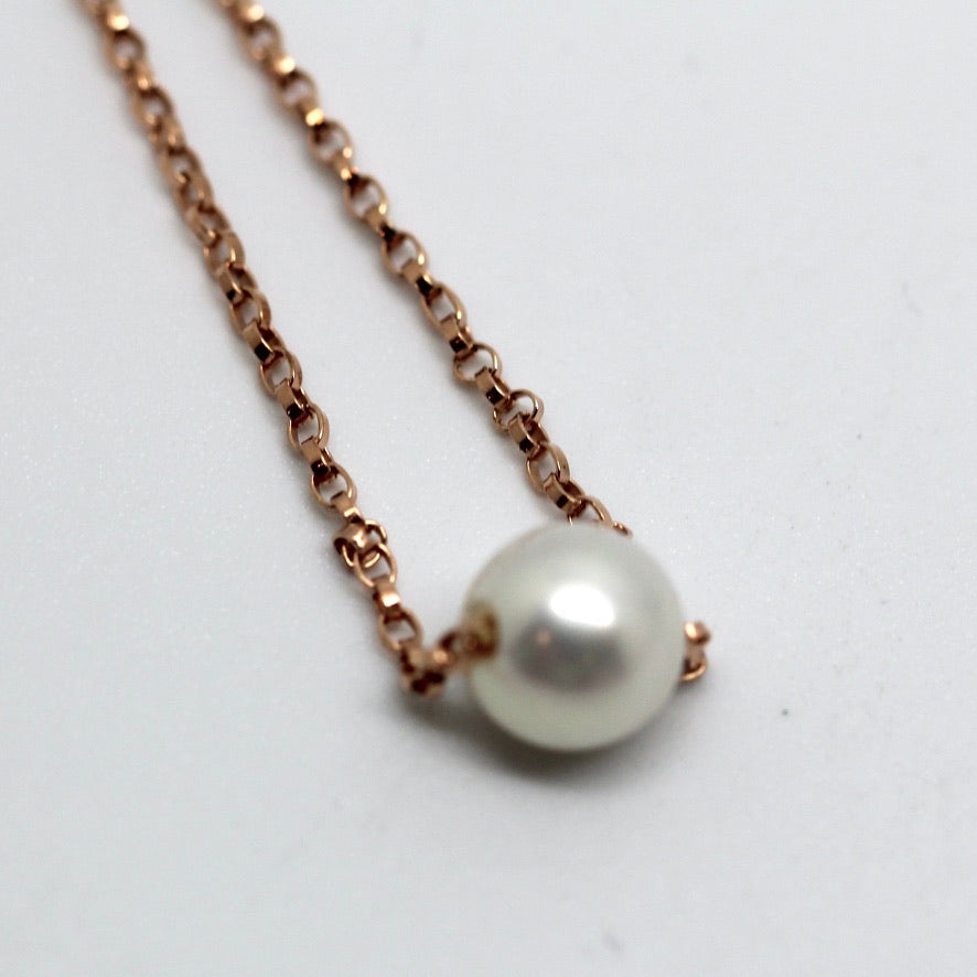 Classic 6mm Floating Pearl on Chain