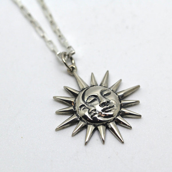 Sun and Moon Sterling Silver Necklace