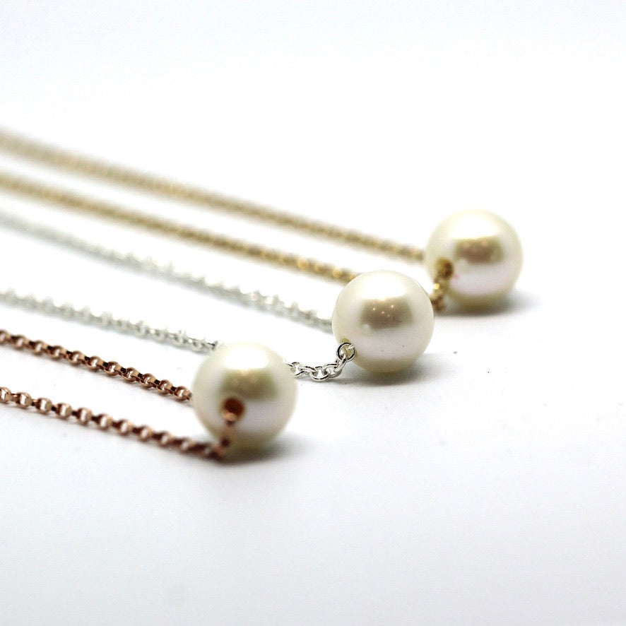 Classic 8mm Floating Pearl on Chain