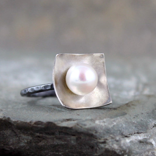 Pearl Statement Ring - White Freshwater Pearl