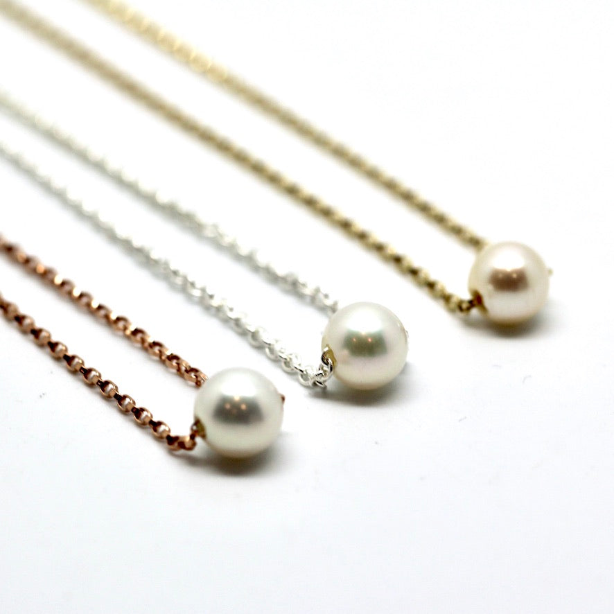 Classic 6mm Floating Pearl on Chain