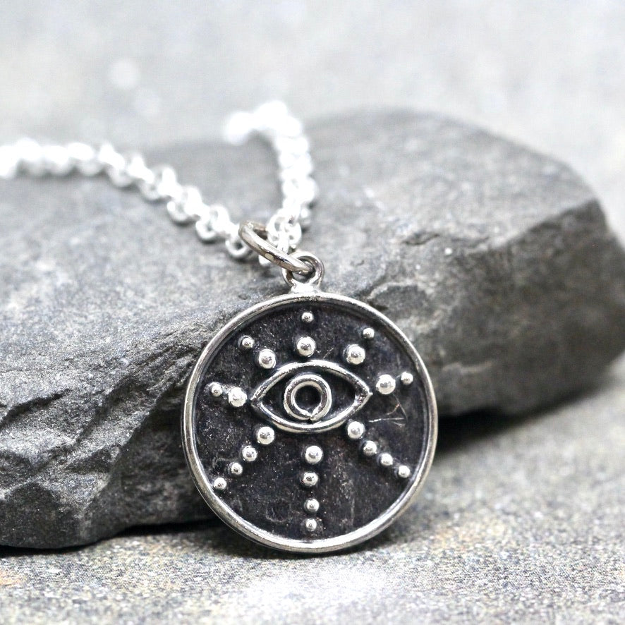 Evil Eye Necklace - Sterling Silver