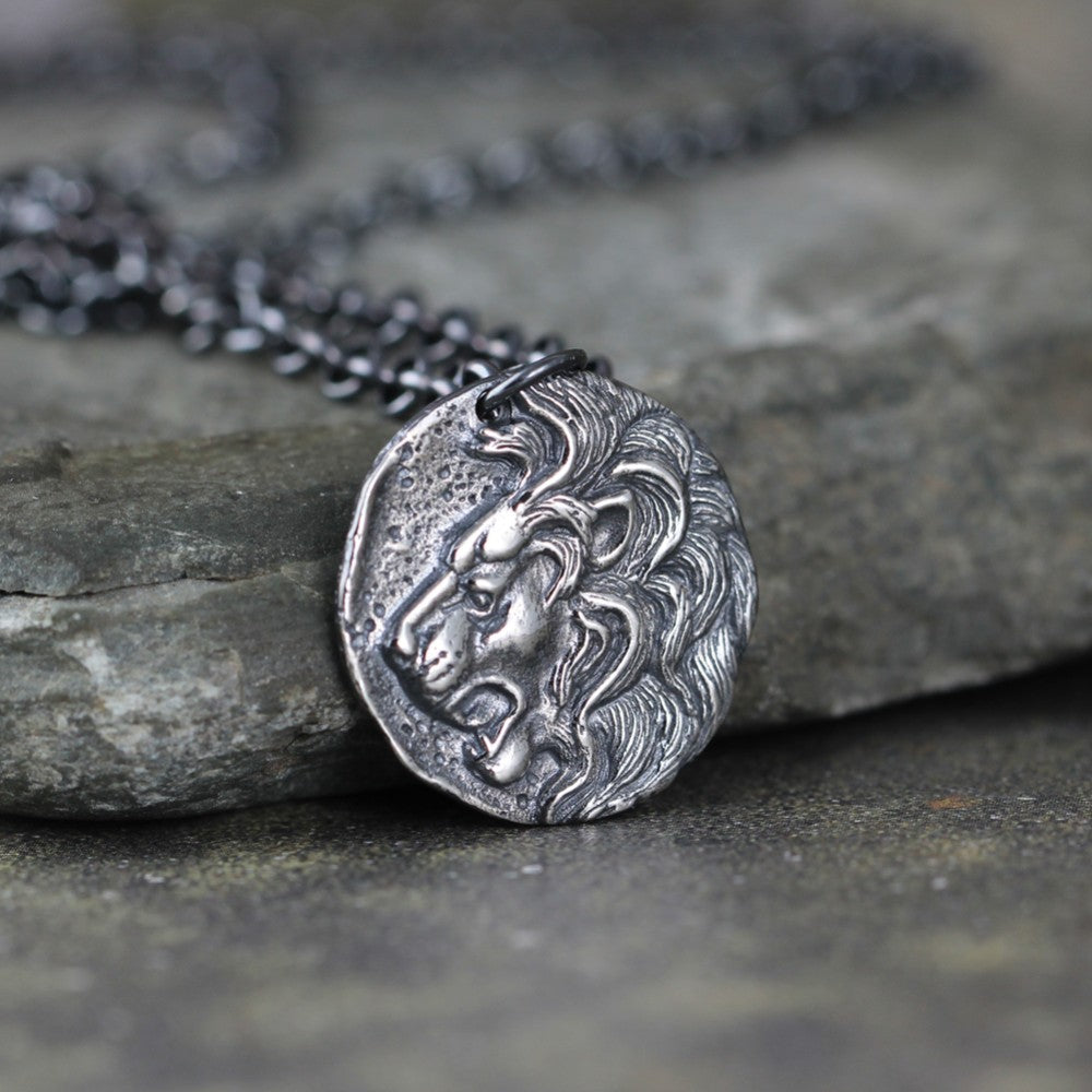 Lion coin necklace deals