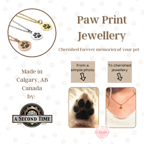 Pet Paw Print Necklace - Your Pet's ACTUAL Print Engraved