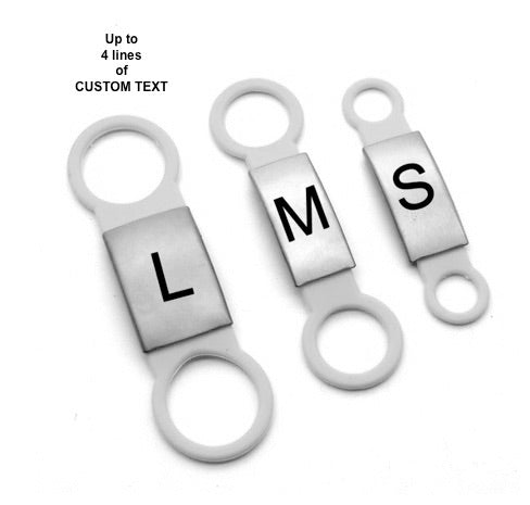 SILENT PET TAGS - Stainless Steel and Silicone - Over the collar Pet ID Tags - 3 Sizes to Choose from - Deep Laser Engraved