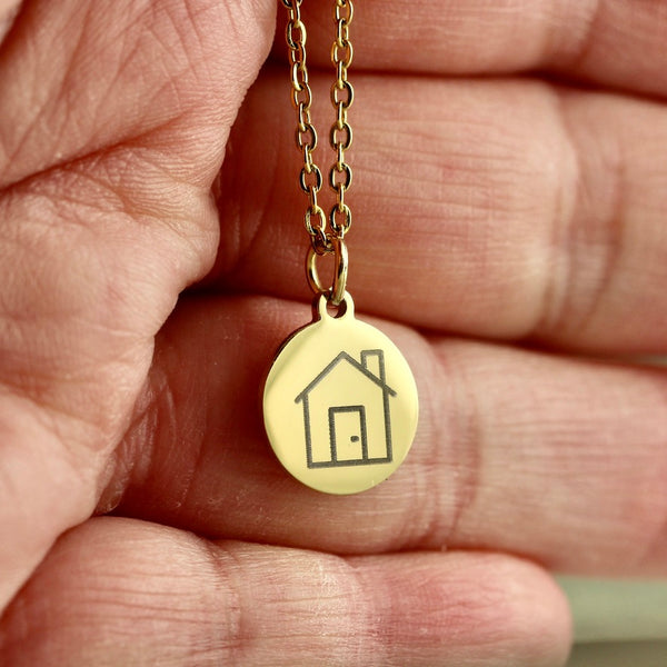 GOCLEANCO  House Logo Pendant - Engraved House Necklace - a Go Clean Co and A Second Time collaboration - #yyc small business