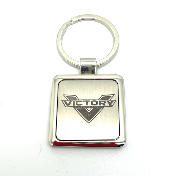 Stainless Steel Keychain - Laser Engraved with Victory Motorcycles "V"