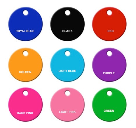 "Sadie" Dog ID Tag - 3 sizes, 9 Colors - Laser Engraved with your Custom Text
