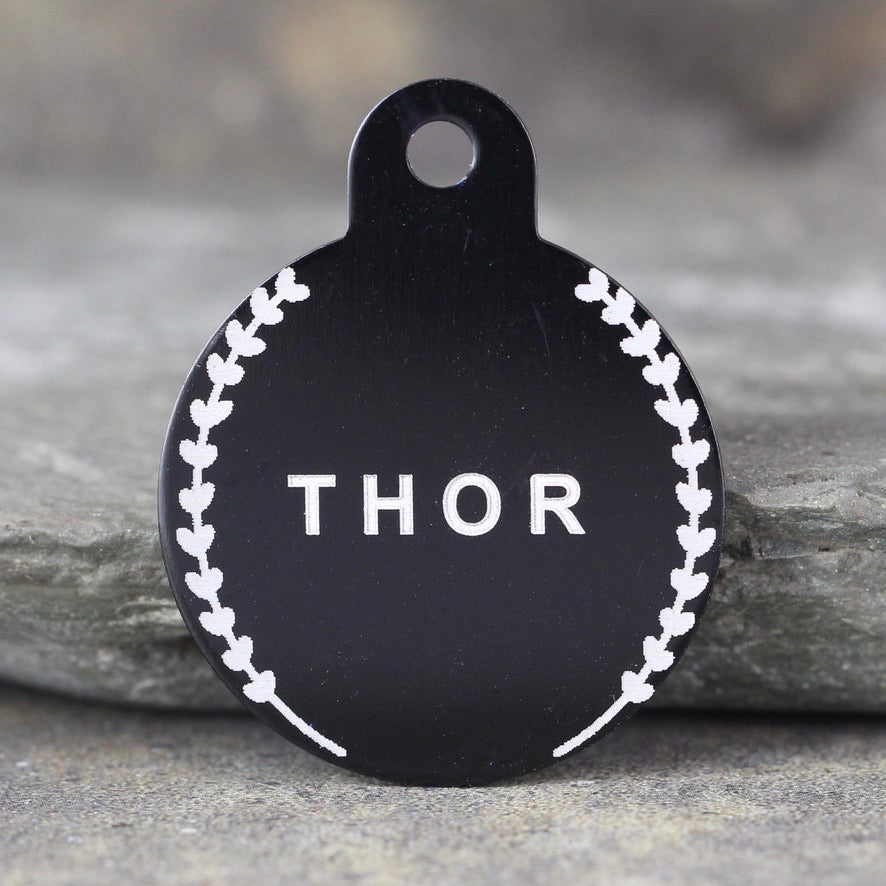 "Thor" Dog ID Tag - 3 sizes, 9 Colors - Laser Engraved with your Custom Text