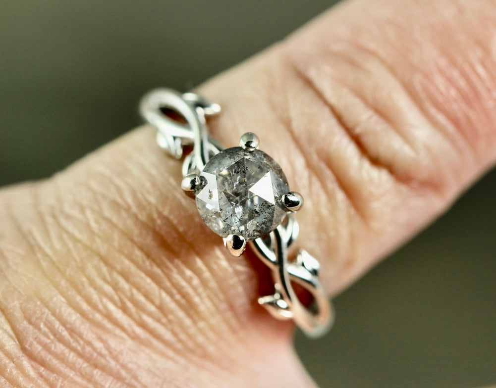 Natural salt and on sale pepper diamond ring